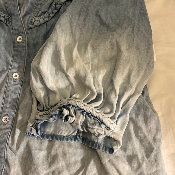 NWOT Wit & Wisdom Blouson Sleeve Western Button-Up Shirt Size Large - Picture 5 of 5